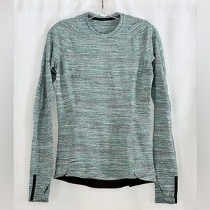 Lululemon Runderful longsleeve top.Green/gray pattern.Thumb hole.Size S